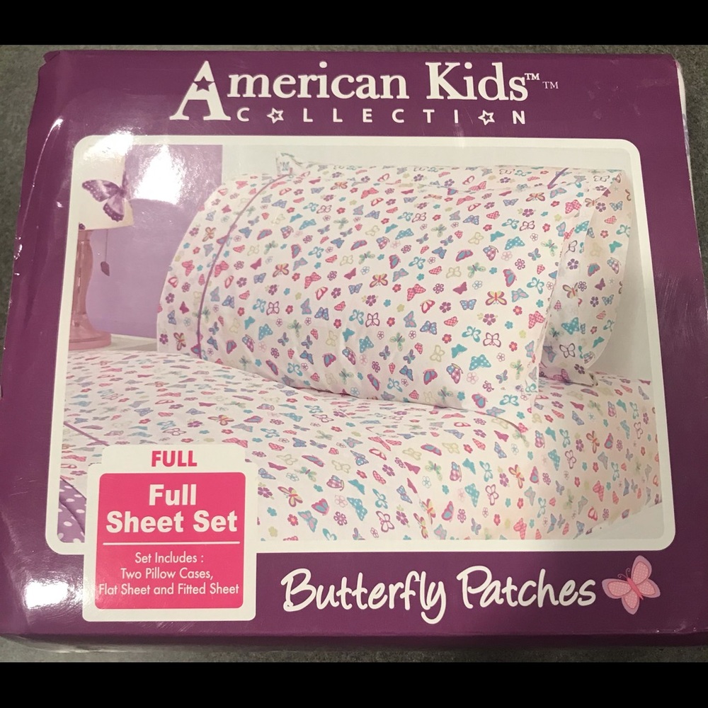 New American kids Butterflies full sheet set